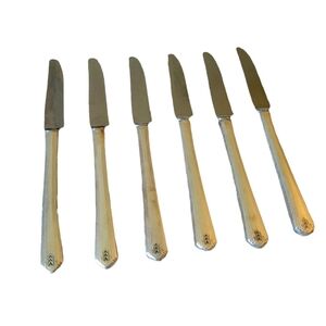William Rogers Stainless Steele Dinner Knives Set 6 Chevron Southwestern Pattern